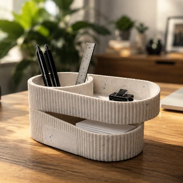 Personalised Modern Desk Organizer with Pen Holder &amp; Storage Tray